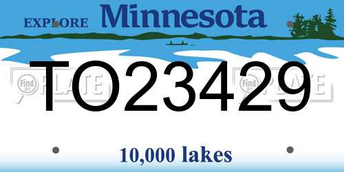 TO23429 Minnesota License Plate