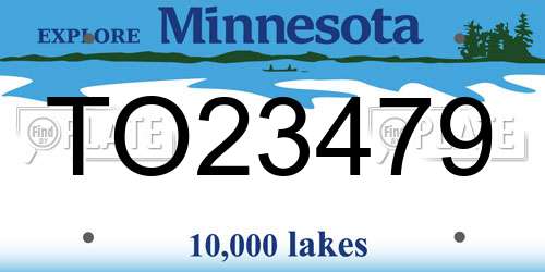 TO23479 Minnesota License Plate