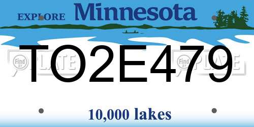 TO2E479 Minnesota License Plate