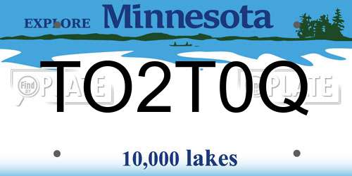 TO2T0Q Minnesota License Plate