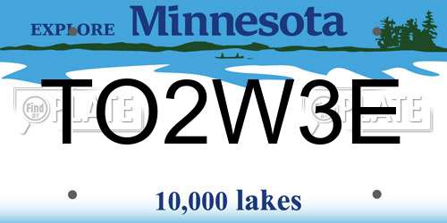 TO2W3E Minnesota License Plate