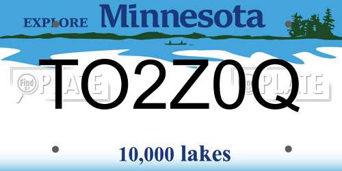 TO2Z0Q Minnesota License Plate