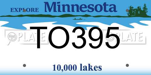 TO395 Minnesota License Plate