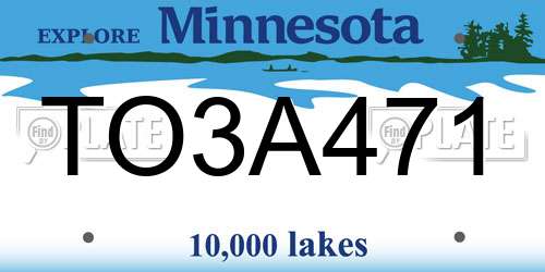 TO3A471 Minnesota License Plate
