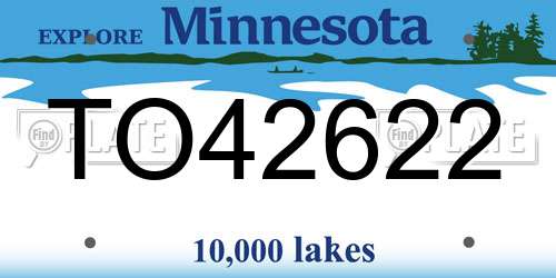 TO42622 Minnesota License Plate