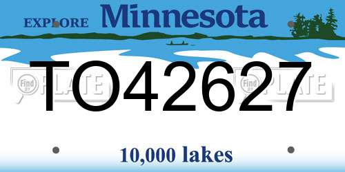 TO42627 Minnesota License Plate