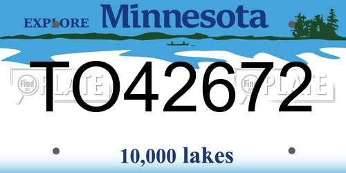 TO42672 Minnesota License Plate