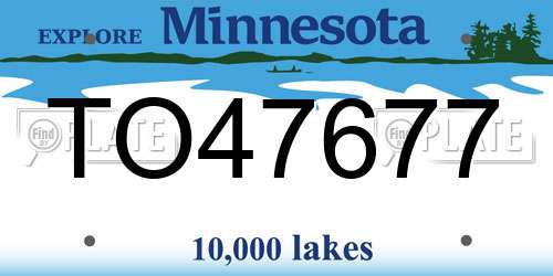 TO47677 Minnesota License Plate