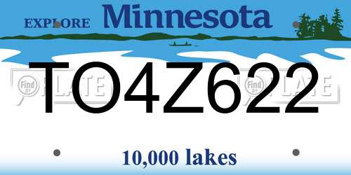 TO4Z622 Minnesota License Plate