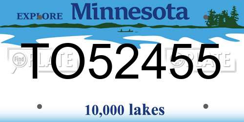 TO52455 Minnesota License Plate