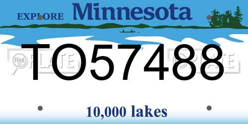 TO57488 Minnesota License Plate