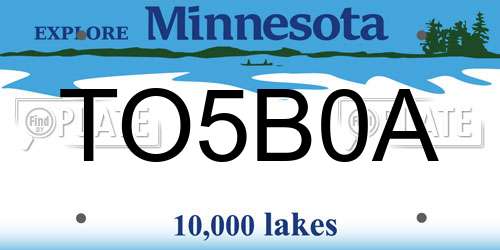 TO5B0A Minnesota License Plate