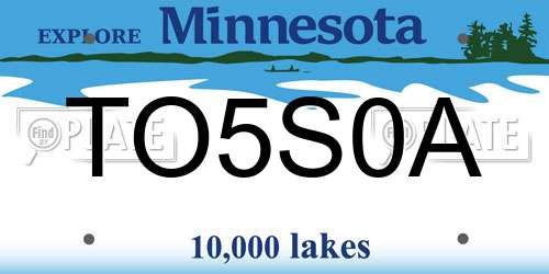 TO5S0A Minnesota License Plate