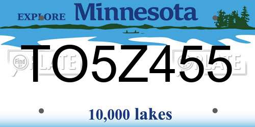 TO5Z455 Minnesota License Plate