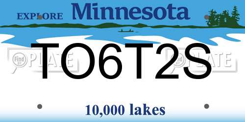 TO6T2S Minnesota License Plate