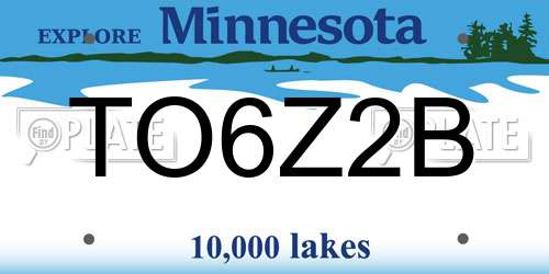 TO6Z2B Minnesota License Plate