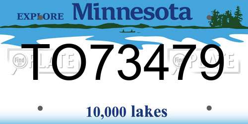 TO73479 Minnesota License Plate