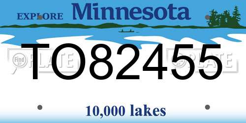 TO82455 Minnesota License Plate