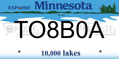 TO8B0A Minnesota License Plate