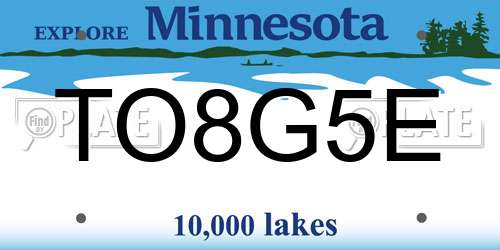 TO8G5E Minnesota License Plate