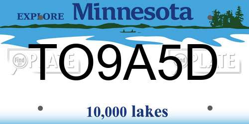 TO9A5D Minnesota License Plate