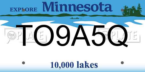 TO9A5Q Minnesota License Plate