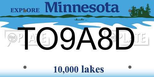 TO9A8D Minnesota License Plate