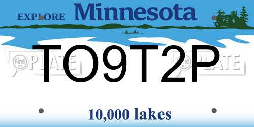 TO9T2P Minnesota License Plate