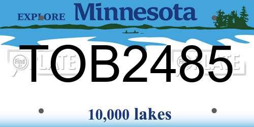 TOB2485 Minnesota License Plate
