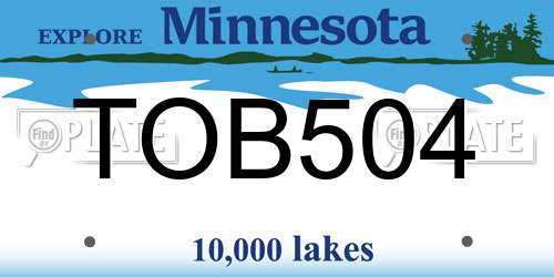 TOB504 Minnesota License Plate