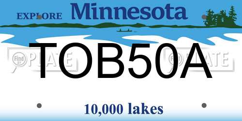 TOB50A Minnesota License Plate