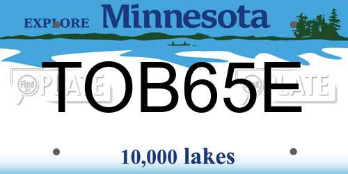 TOB65E Minnesota License Plate