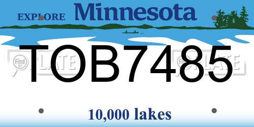 TOB7485 Minnesota License Plate
