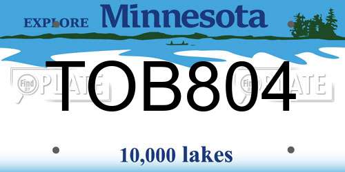 TOB804 Minnesota License Plate
