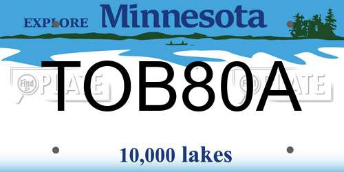 TOB80A Minnesota License Plate