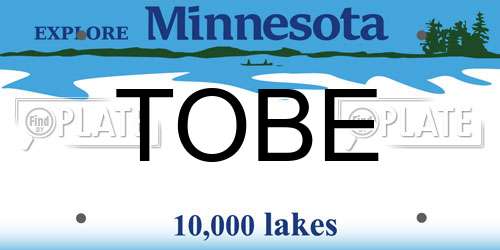 TOBE Minnesota License Plate