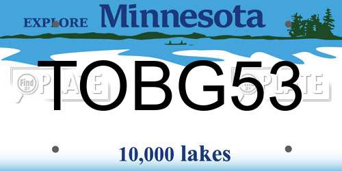 TOBG53 Minnesota License Plate