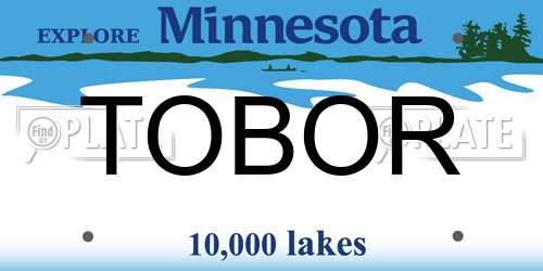 TOBOR Minnesota License Plate