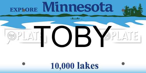 TOBY Minnesota License Plate