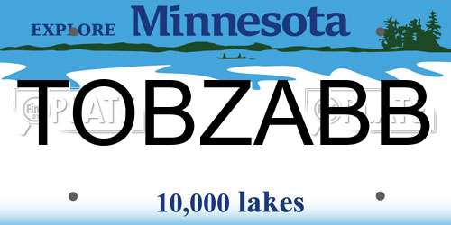TOBZABB Minnesota License Plate