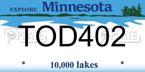 TOD402 Minnesota License Plate