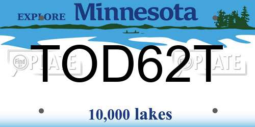 TOD62T Minnesota License Plate