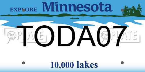 TODA07 Minnesota License Plate