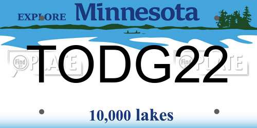 TODG22 Minnesota License Plate