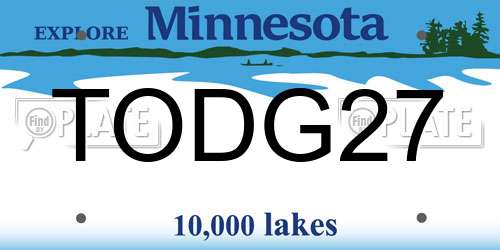 TODG27 Minnesota License Plate