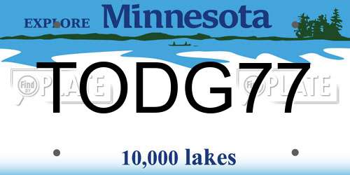 TODG77 Minnesota License Plate