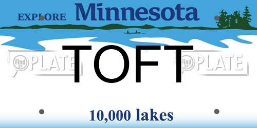 TOFT Minnesota License Plate