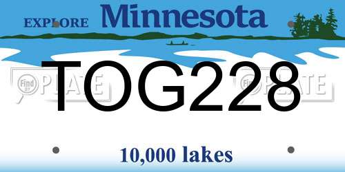 TOG228 Minnesota License Plate