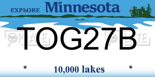 TOG27B Minnesota License Plate