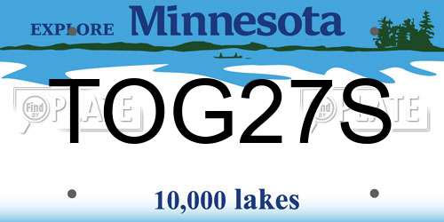 TOG27S Minnesota License Plate